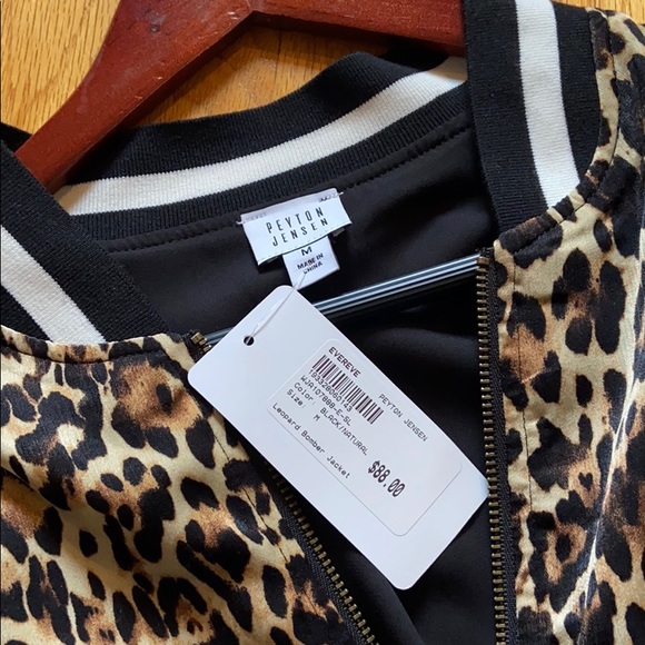 peyton jensen leopard bomber jacket